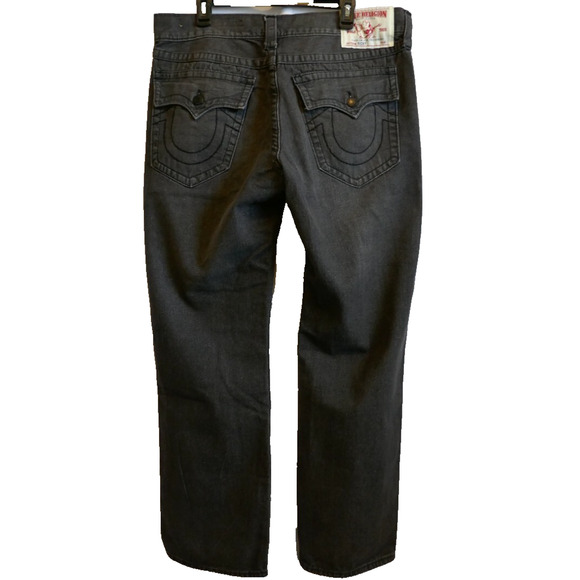 True Religion Mens Jeans 38 x 32 Gray Ricky World Tour Relaxed Fit Straight - Picture 3 of 16